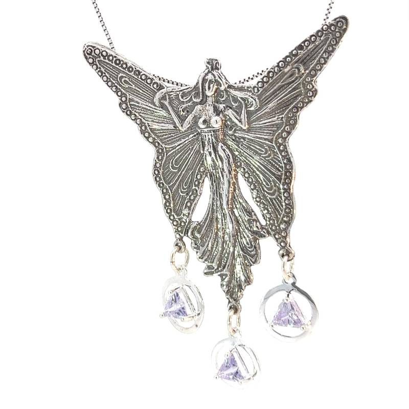 Anonyme Alkoholiker Sterlingsilber, Schöne Fee Mit 3 Hängenden Aa Birthstone Anhängern, Erhältlich in 12 Farben Kette Separat von RecoveryIsAGift