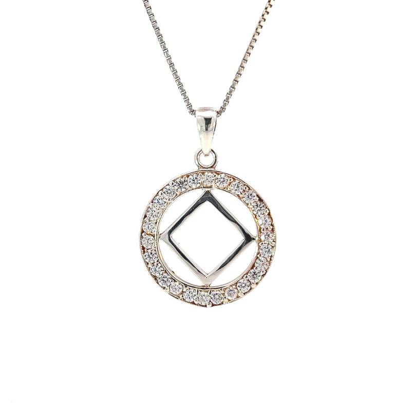 Narcoics Anonymous Set Na Symbol Cz Anhänger Mit Med. Box Kette, Erhältlich in 3 Verschiedenen Längen von RecoveryIsAGift