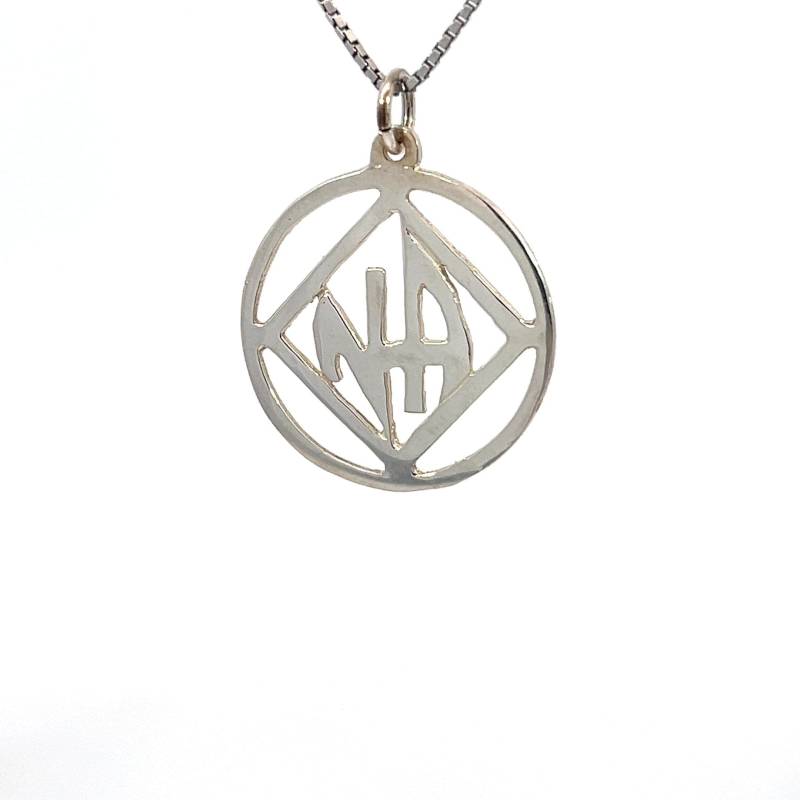 Narcoics Anonymous Sterlingsilber-Anhänger, Na-Symbol Mit Na-Initialen Im Quadrat, Kette Separat Erhältlich von RecoveryIsAGift