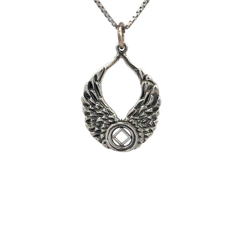 Narcotic Anonymous Sterling Silber, Genesungssymbol Mit Engelsflügel, Clean-Time-Schmuck, Genesungsschmuck, Kette Separat Erhältlich von RecoveryIsAGift