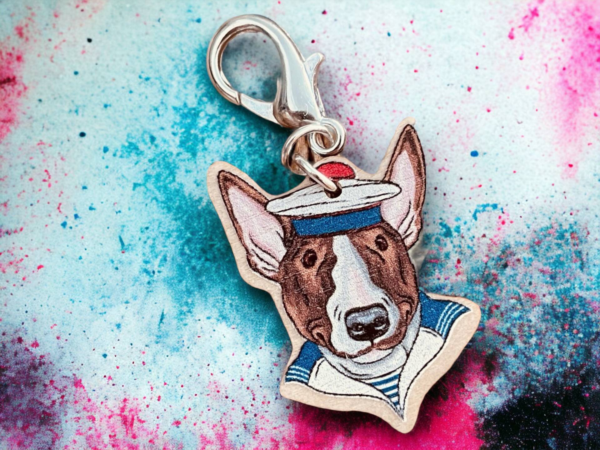 Bullterrier Schlüsselanhänger, Hund Holz Schlüsselanhänger von RecoveryJewelries