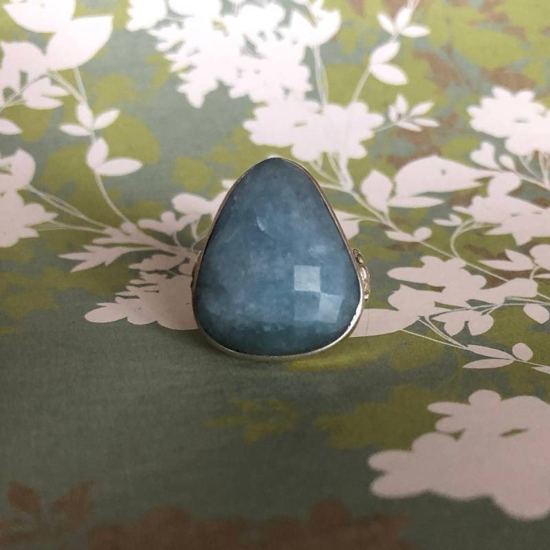 Großer Unity Dreieck Ring Aus Sterling Silber .925 Und Chalcedon Für Die Wiederherstellung von RecoveryRegaliaGifts