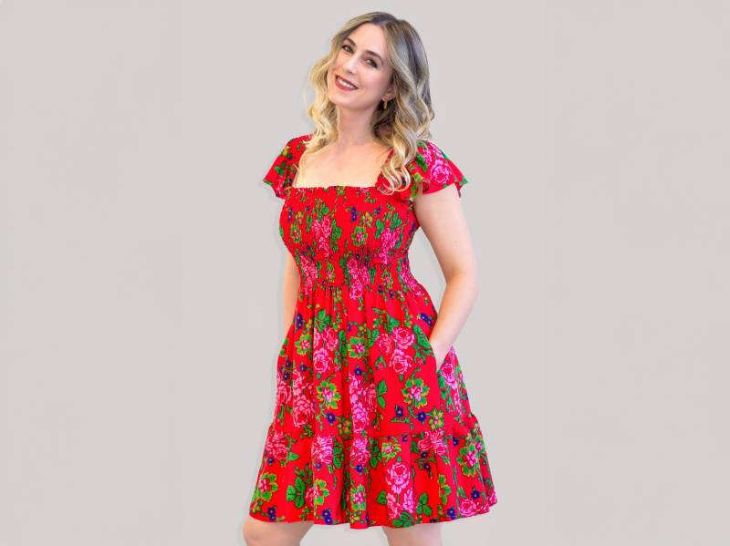Sandra Rote Rose Folklore Kleid von ReculturedDesignsUS