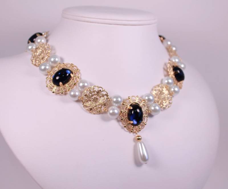 Custom Königin Anne Tudor Renaissance Halskette, Victorian Mittelalter Schmuck, Cosplay Fairy Tale Princess Custom Königin Anne Tudor Renaissance Halskette, Victorian Mittelalter Schmuck, Cosplay Fairy Tale Princess von RecycledRockstah