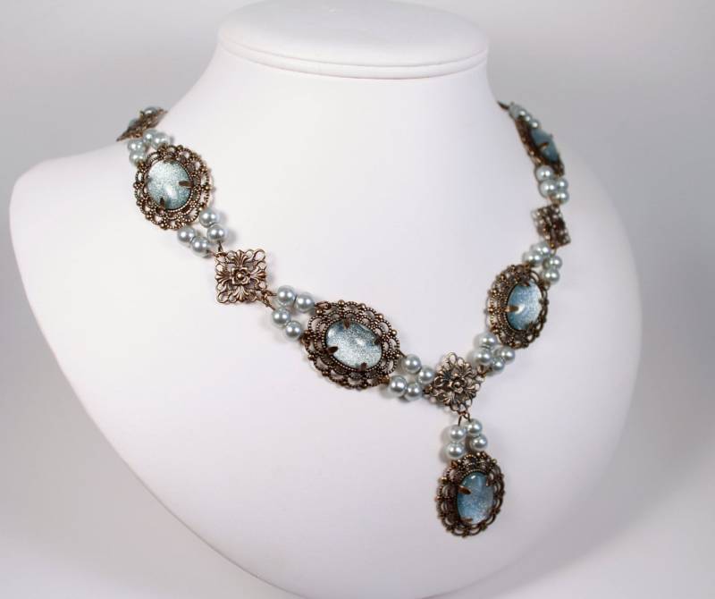 Sonderedition Wunsch Perle Tudor Halskette Renaissance Mittelalter Trachtenschmuck, Anne Boleyn Reproduktion Schmuck, Königin Prinzessin Sonderedition Wunsch Perle Tudor Halskette Renaissance Mittelalter Trachtenschmuck, Anne Boleyn Reproduktion Schmuck, Königin Prinzessin von RecycledRockstah