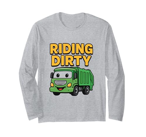 Fahren mit schmutzigem Müll und Recycling von Müllwagen für Kinder, Jungen und Kleinkinder Langarmshirt von Recycling Garbage Truck Apparel Co.