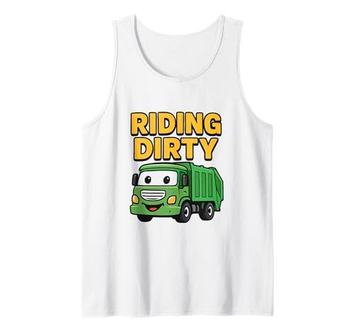 Fahren mit schmutzigem Müll und Recycling von Müllwagen für Kinder, Jungen und Kleinkinder Tank Top von Recycling Garbage Truck Apparel Co.