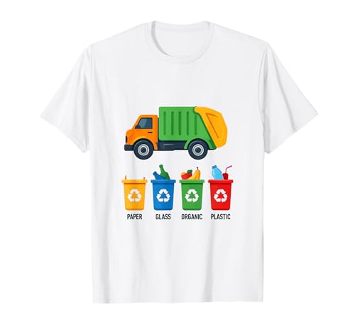 Müll-Tag Recycling Truck Kinder Jungen Kleinkinder Mädchen Müll T-Shirt von Recycling Trash Garbage Truck Apparel Co.