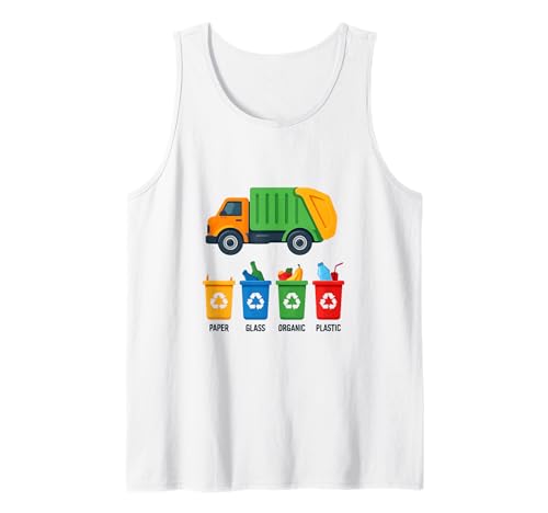 Müll-Tag Recycling Truck Kinder Jungen Kleinkinder Mädchen Müll Tank Top von Recycling Trash Garbage Truck Apparel Co.