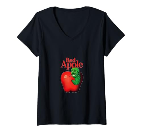 Damen Red Apple Zigaretten Retro Vintage T-Shirt mit V-Ausschnitt Damen Red Apple Zigaretten Retro Vintage T-Shirt mit V-Ausschnitt von Red Apple Cigarettes Apparel