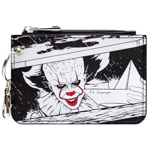 Stephen King's IT Pennywise Clown SS George Portemonnaie mit Reißverschluss Münzfach Tasche Geldbörse/Geldbeutel, Schwarz von Red Balloon