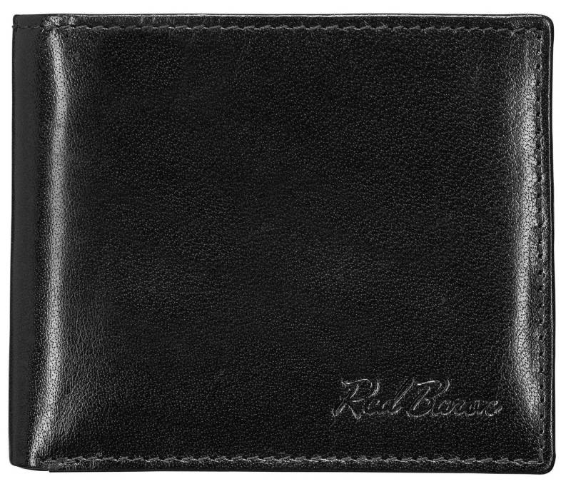 Red Baron Geldbörse Geldbeutel Leder Braun RB-WT-006-03, Kreditkartenfächer, Netzfach, Münzfach mit Druckknopf von Red Baron