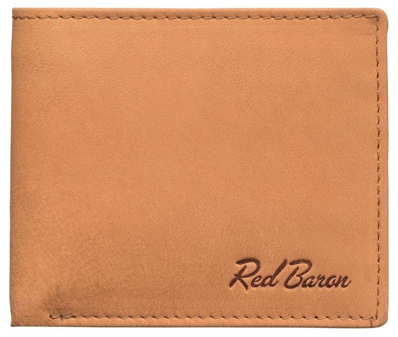 Red Baron Geldbörse Geldbeutel Leder Braun RB-WT-007-02, Kreditkartenfächer, Steckfächer, schlicht von Red Baron