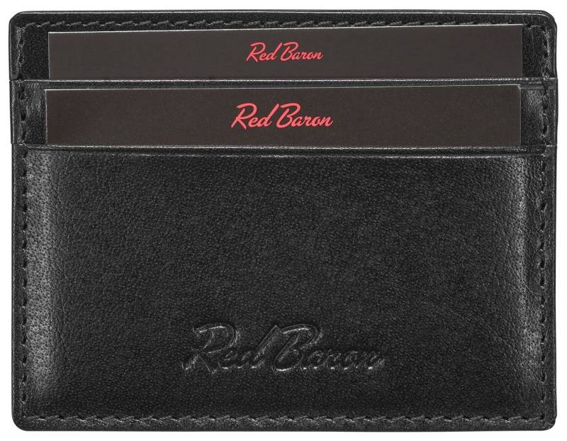 Red Baron Kartenetui Kreditkarten-Etui Leder Braun RB-CC-001-03, 4 Kreditkartenfächer, Leder, schlicht, einfach von Red Baron