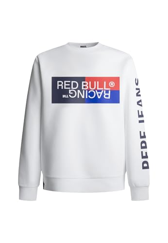 Red Bull Racing X Pepe Jeans Herren RBR Colour Block Graphic Crew Sweatshirt, White (White), L von Pepe Jeans