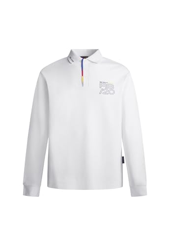 Red Bull Racing X Pepe Jeans Herren RBR Fashion Placket LS Polo, White (White), XXL von Red Bull Racing X Pepe Jeans