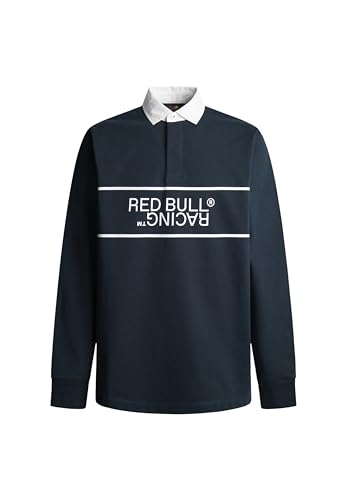 Red Bull Racing X Pepe Jeans Herren RBR Logo Reflect Panel Rugby Shirt Polo, Blue (Dulwich Blue), S von Red Bull Racing X Pepe Jeans