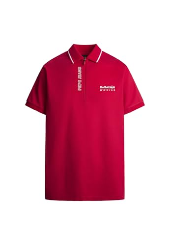 Red Bull Racing X Pepe Jeans Herren RBR Sports Zip Placket Polo, Red (Mars RED), S von Pepe Jeans