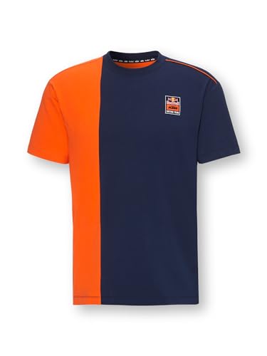 Red Bull – KTM Apex T-Shirt - Rundhalsausschnitt - Blockdesign - Herren - Größe L - Blau/Orange von Red Bull