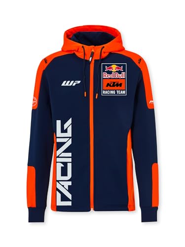 Red Bull - KTM Replica Team Zip Hoodie - Offizielles Merchandise, Dynamischer Renn-Print, Premium-Qualität - Herren - Größe L - Blau/Orange von Red Bull