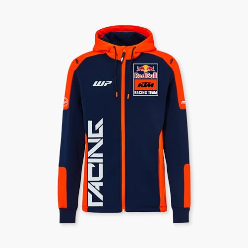 Red Bull - KTM Replica Team Zip Hoodie - Offizielles Merchandise, Dynamischer Renn-Print, Premium-Qualität - Herren - Größe M - Blau/Orange von Red Bull