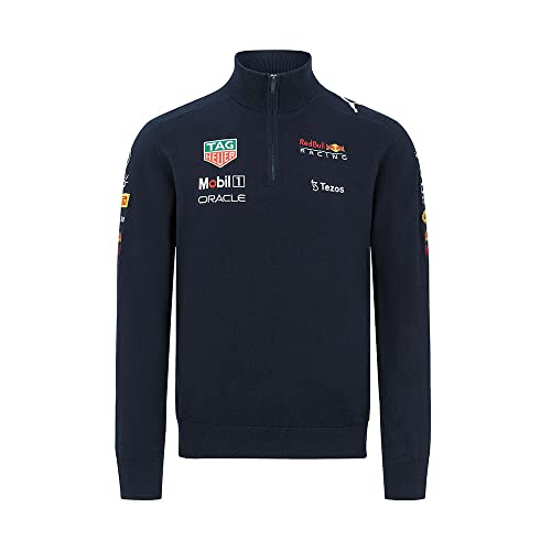 Red Bull Racing - Offizielle Formel 1 Merchandise Kollektion - 2022 Team 1/2 Zip Sweatshirt - Herren - Dunkelblau - 3XL von Red Bull