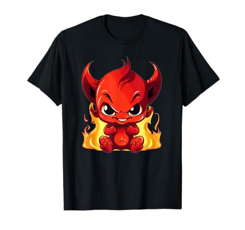 Süßer Teufel mit Feuer I Kids Devil T-Shirt von Red Devil Art I Baby Devil I Children Devil