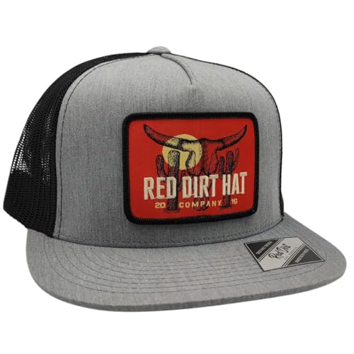 Red Dirt Hat Company Boone verstellbare Snapback-Mütze, Grau (Heather Grey)/schwarz, Einheitsgr��e von Red Dirt Hat Company