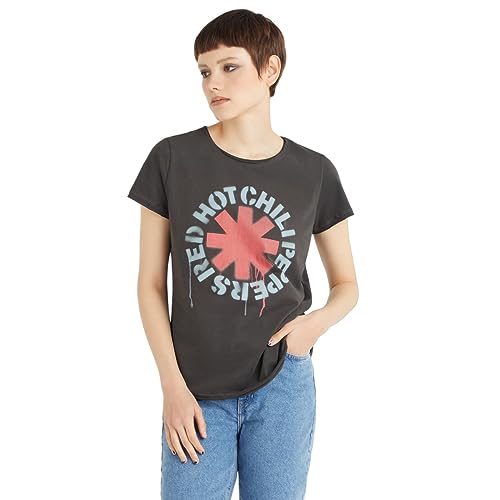 Red Hot Chili Peppers Amplified Collection - Stencil Asterix Frauen T-Shirt Charcoal XL von Amplified