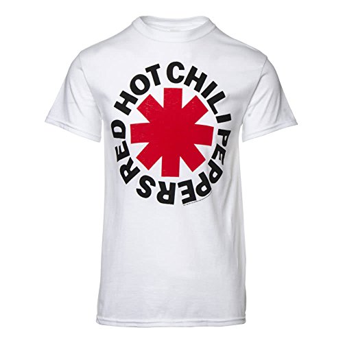 Red Hot Chili Peppers Herren Asterix T-Shirt, weiß, S von Red Hot Chili Peppers