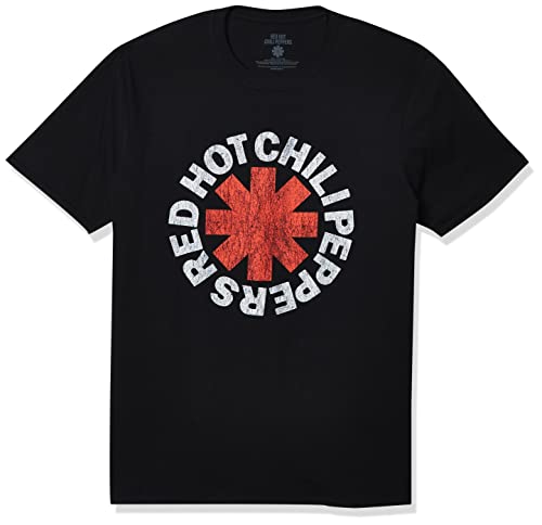 Red Hot Chili Peppers Herren Klassisches Asterisk T-Shirt, schwarz, Groß von Red Hot Chili Peppers