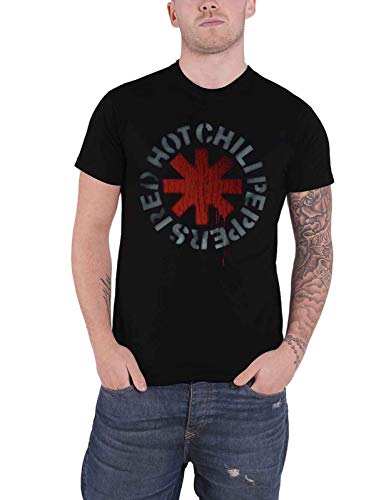 Red Hot Chili Peppers Stencil Black Männer T-Shirt schwarz L von Rockoff Trade