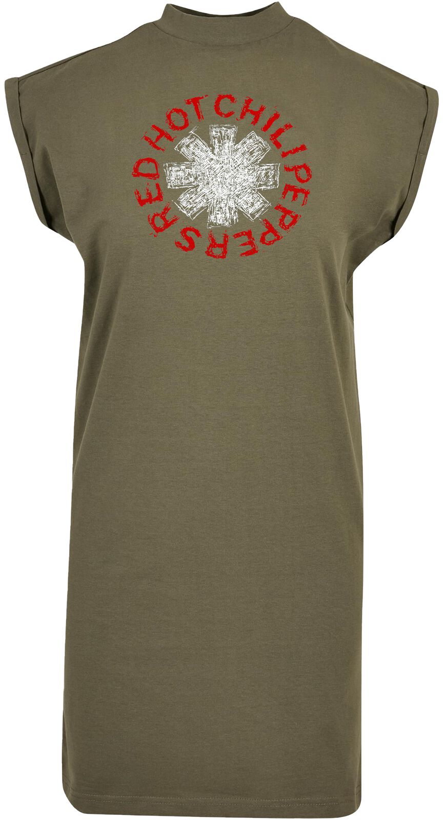 Red Hot Chili Peppers Kleid knielang - Scrible Logo - M bis XL - für Damen - Größe L - oliv  - Lizenziertes Merchandise! von Red Hot Chili Peppers