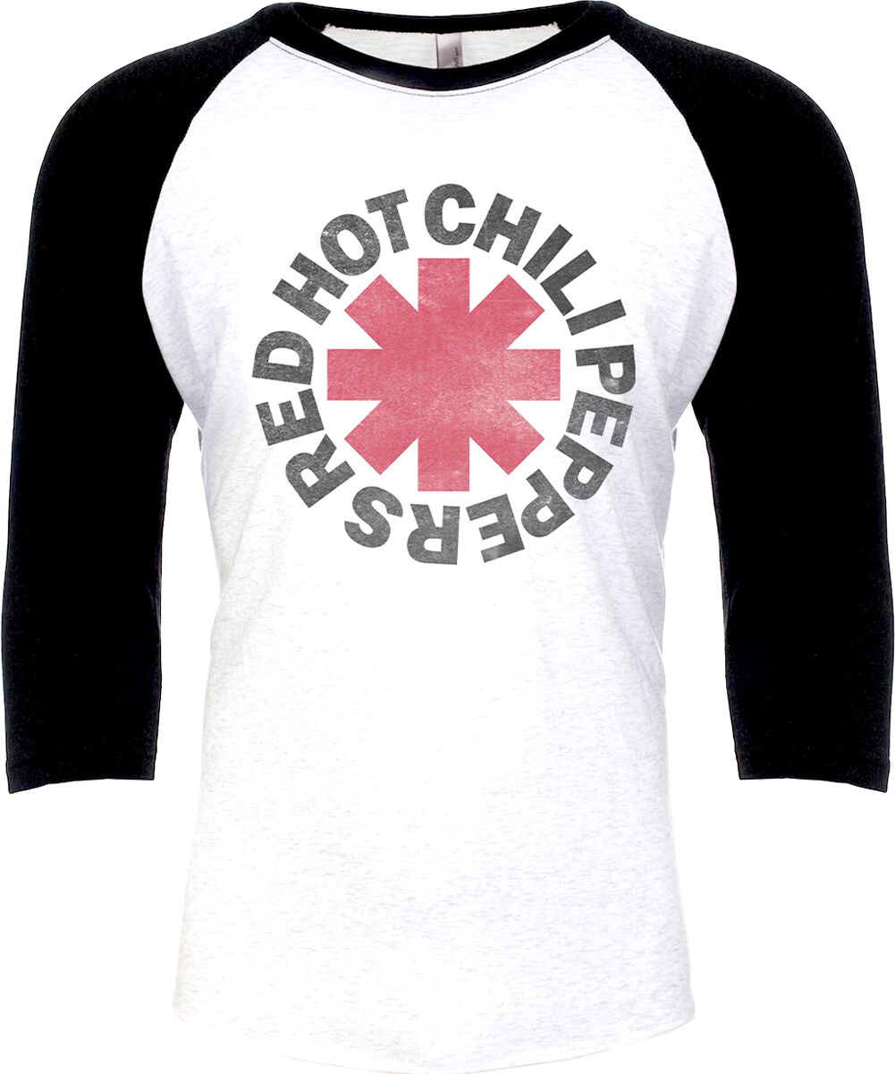 Red Hot Chili Peppers Langarmshirt - Asterisk - S bis XL - für Männer - Größe XL - weiß/schwarz  - Lizenziertes Merchandise! von Red Hot Chili Peppers