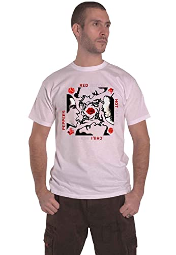 Red Hot Chili Peppers T Shirt BSSM Band Logo Nue offiziell Herren Weiß M von Plastic Head