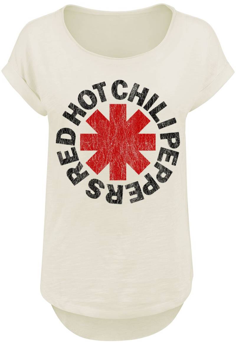 Red Hot Chili Peppers T-Shirt - Distressed Logo - S bis XXL - für Damen - Größe S - beige  - Lizenziertes Merchandise! von Red Hot Chili Peppers