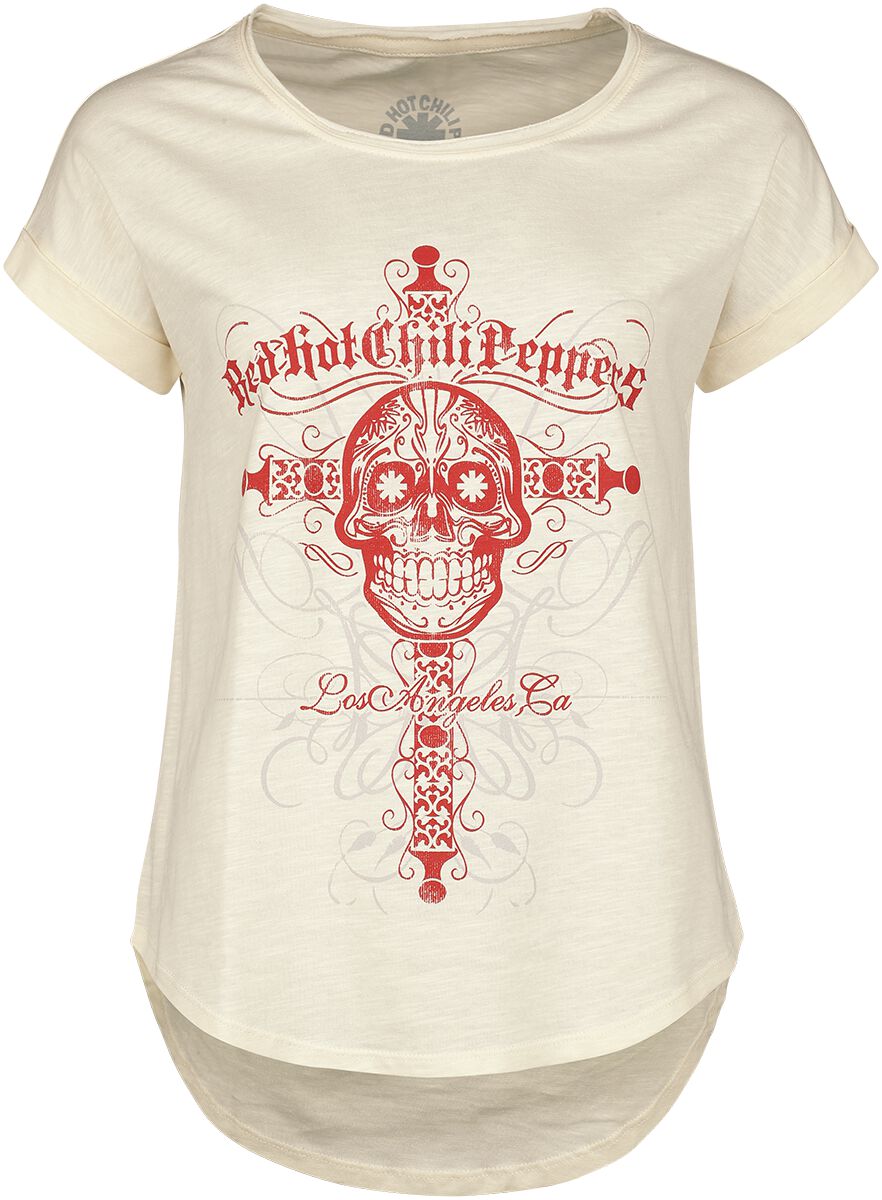 Red Hot Chili Peppers T-Shirt - LA Skull - S bis XXL - für Damen - Größe L - beige  - Lizenziertes Merchandise! von Red Hot Chili Peppers