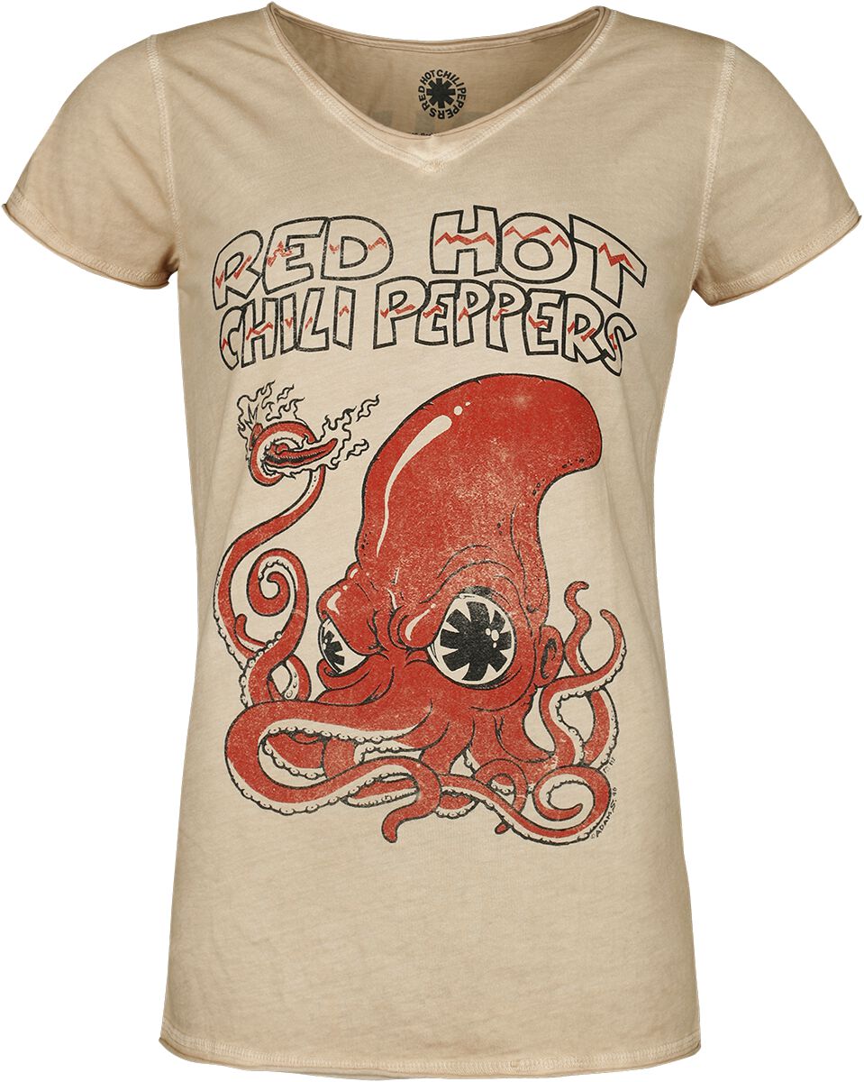 Red Hot Chili Peppers T-Shirt - Squid - S bis XXL - für Damen - Größe S - beige  - Lizenziertes Merchandise! von Red Hot Chili Peppers