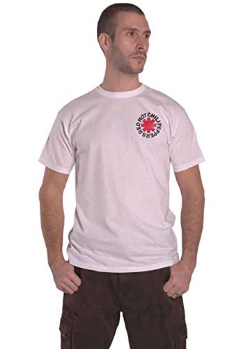 Red Hot Chili Peppers T Shirt Worn Asterisk Band Logo Nue offiziell Herren Weiß L von Red Hot Chili Peppers