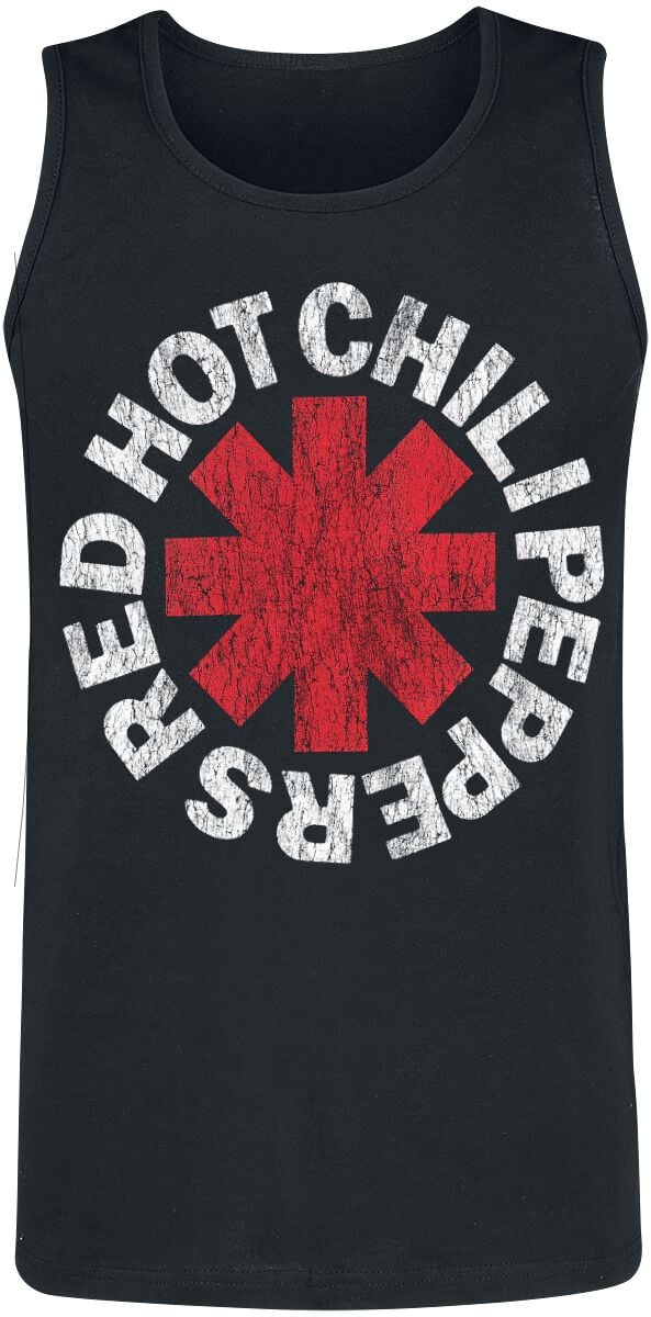 Red Hot Chili Peppers Tank-Top - Distressed Logo - S bis M - für Männer - Größe M - schwarz  - Lizenziertes Merchandise! von Red Hot Chili Peppers