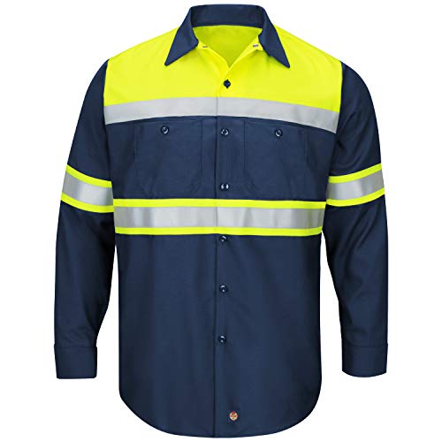 Red Kap Herren Hi-Visibility Long Sleeve Color Block Ripstop Work Shirt-Type O, Class 1 Hemd, Neongelb/Marineblau, XX-Large Red Kap Herren Hi-Visibility Long Sleeve Color Block Ripstop Work Shirt-Type O, Class 1 Hemd, Neongelb/Marineblau, XX-Large von Red Kap