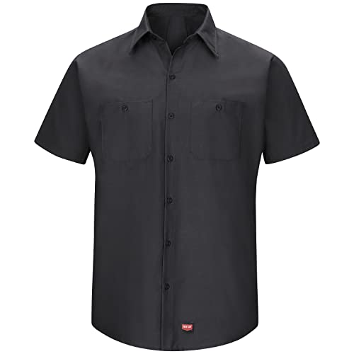Red Kap Herren Kurzärmeliges Arbeitshemd mit Mimix Button Down Hemd, Navy, X-Large von Red Kap