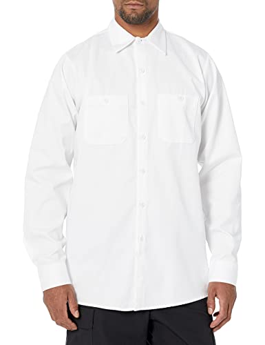 Red Kap Herren Langarm Knitterfreie Baumwolle Arbeitshemd Hemd, Weiss/opulenter Garten, XL/Tall von Red Kap