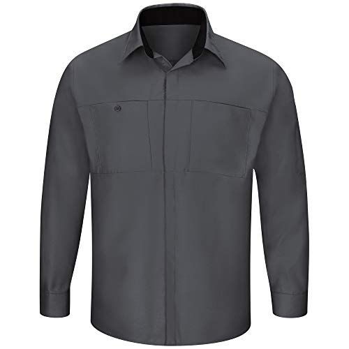 Red Kap Herren Performance Plus Shop Shirt with Oilblok Technology Hemd, Holzkohle mit schwarzem Netz, X-Large Hoch Red Kap Herren Performance Plus Shop Shirt with Oilblok Technology Hemd, Holzkohle mit schwarzem Netz, X-Large Hoch von Red Kap