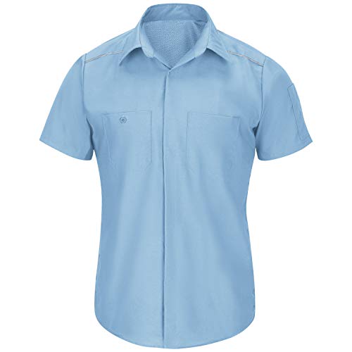 Red Kap Herren Short Sleeve Pro Airflow Work Shirt Button Down Hemd, hellblau, 4X-Groß Red Kap Herren Short Sleeve Pro Airflow Work Shirt Button Down Hemd, hellblau, 4X-Groß von Red Kap