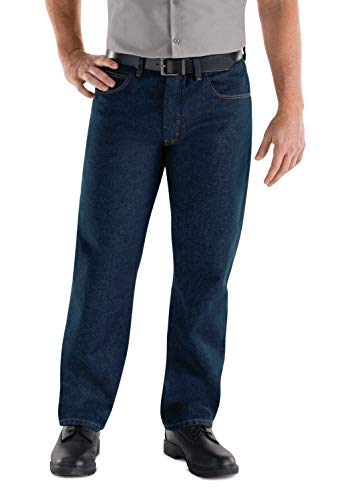 Red Kap Men's Relaxed Fit Jean, Prewashed Indigo, 46x32 von Red Kap