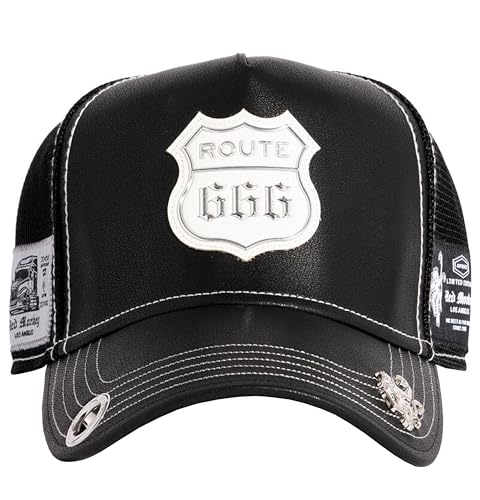Red Monkey Designs Route 666 Limited Edition Unisex Trucker Snapback Hat Cap RM1464 | 2 Farben, Schwarz, Einheitsgr��e von Red Monkey Designs