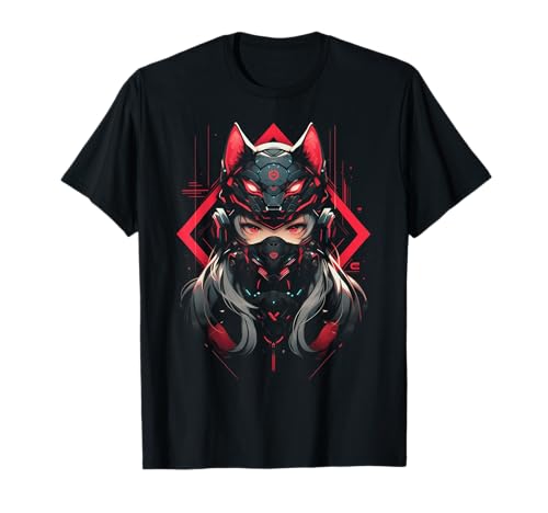 Cyberpunk Techwear Wolf Girl Anime Manga Kawaii Cutecore T-Shirt Cyberpunk Techwear Wolf Girl Anime Manga Kawaii Cutecore T-Shirt von Red Moon Assembly