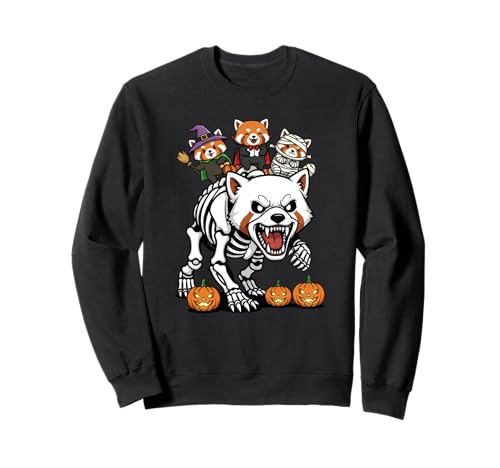 Roter Panda Skelett Mama Hexe Halloween Kinder Herren Damen Sweatshirt Roter Panda Skelett Mama Hexe Halloween Kinder Herren Damen Sweatshirt von Red Panda Lovers Cute Halloween Outfits Boy Girl