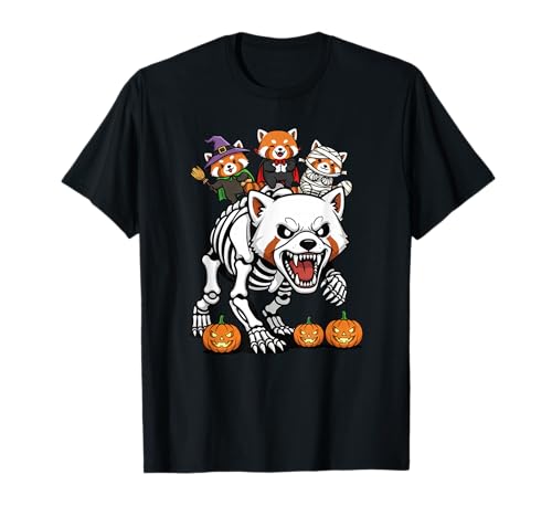 Roter Panda Skelett Mama Hexe Halloween Kinder Herren Damen T-Shirt Roter Panda Skelett Mama Hexe Halloween Kinder Herren Damen T-Shirt von Red Panda Lovers Cute Halloween Outfits Boy Girl